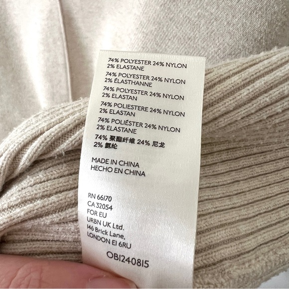 Free People Oversized Cream Sweater Midi Dress with Balloon Sleeves - Picture 10 of 11